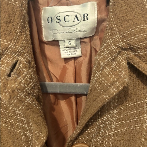 Oscar de la Renta Brown Plaid Blazer, button down in size 6 - Picture 12 of 16